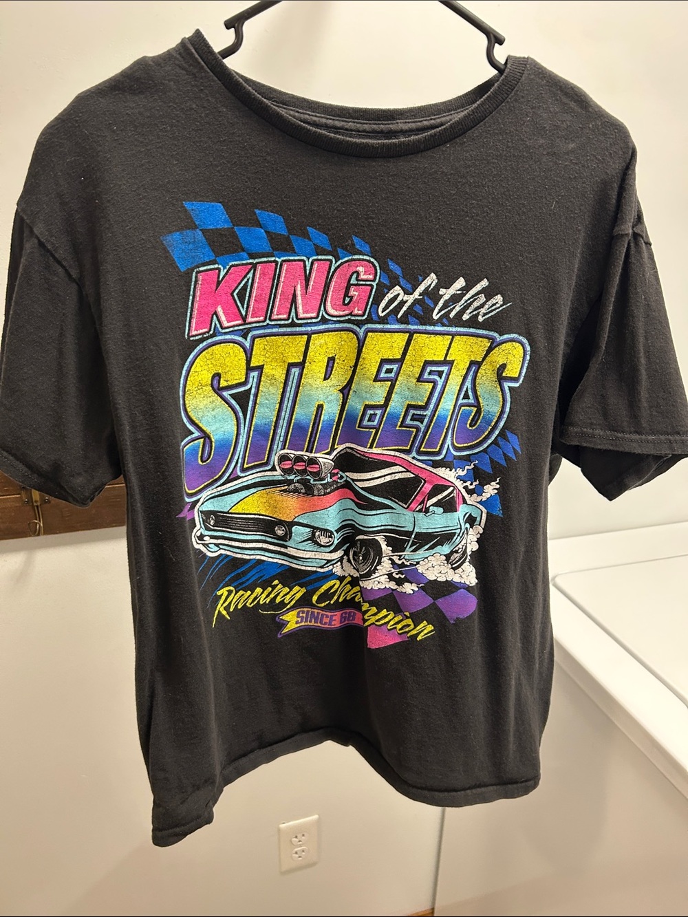 Men's Black 'King of the Streets' Graphic Short Sleeve Tee